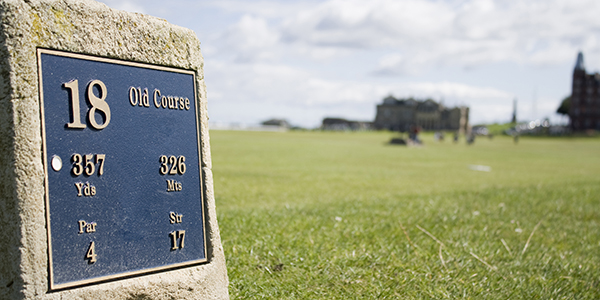 18th hole at the St Andrews Old Course, golf course